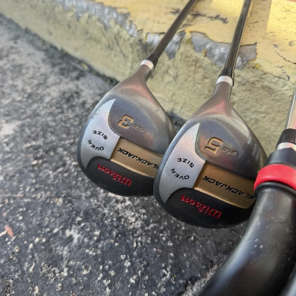 Wilson Iron Set 3-9 W/ Black Max 3 & 5 Woods RH Graphite Silver Golf Clubs
